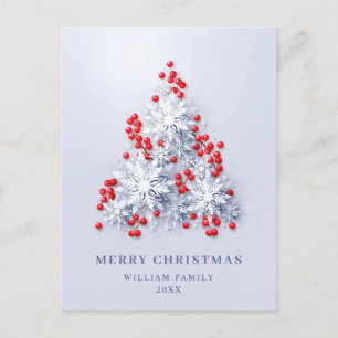 Elegante Snowflakes Weihnachten Gruß Holiday Postkarte