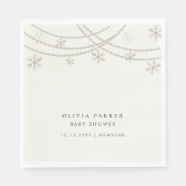 Elegante Snowflakes Winter Baby Dusche Serviette