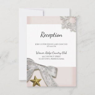Elegante Snowflakes Winter Wedding Empfang Card Einladung