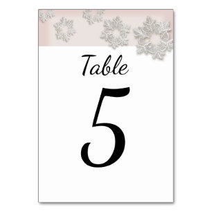Elegante Snowflakes Winter Wedding Table Card Tischnummer