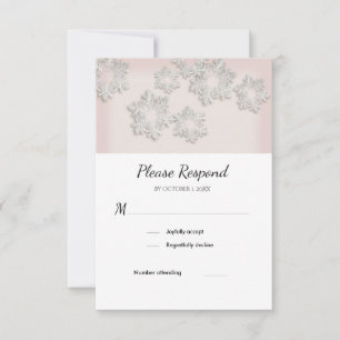Elegante Snowflakes Winter Wedding UAWG Flat Card RSVP Karte