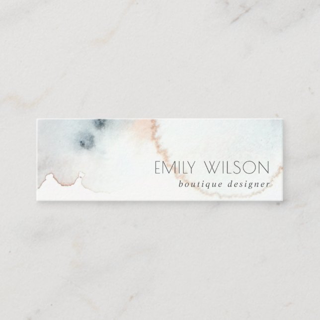 Elegante Soft Aqua Blue Gold Aqua Mini Visitenkarte (Vorderseite)