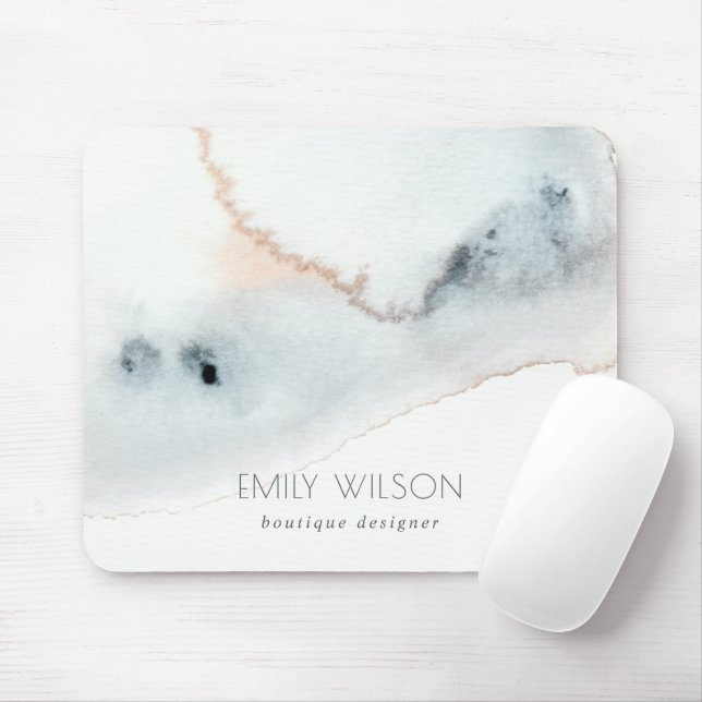 Elegante Soft Aqua Blue Gold Aqua Mousepad (Mit Mouse)