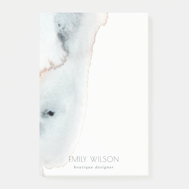 Elegante Soft Aqua Blue Gold Aqua Post-it Klebezettel (Vorderseite)