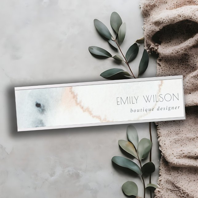 Elegante Soft Aqua Blue Gold Aqua Türschild (Von Creator hochgeladen)