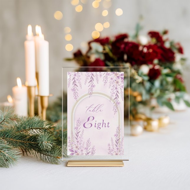Elegante Soft Blush Lavendel Hochzeitstisch Nummer (Von Creator hochgeladen)
