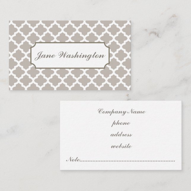 Elegante Soft Gray Business Card Visitenkarte (Vorne/Hinten)