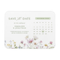 Elegante Soft Pastel Wildblume Save the Date