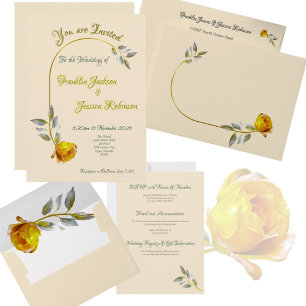 Elegante Soft Peace Rose Grün & Goldmedaille Hochz Folieneinladung