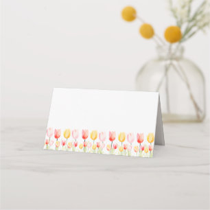 Elegante Sommer-Blume Rosa und Gelb Platzkarte