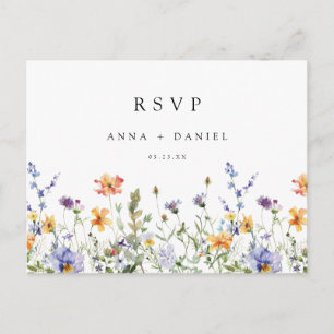 Elegante Sommer-Blumen-Hochzeit-RSVP Postkarte