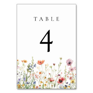 Elegante Sommer-Blumen-Hochzeitstisch-Nummer Tischnummer