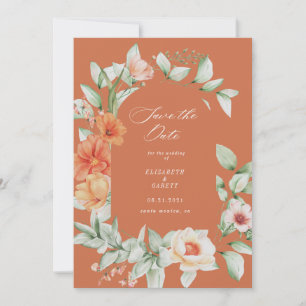 elegante Sommergarten mit Blumenkarte Save the Dat Date