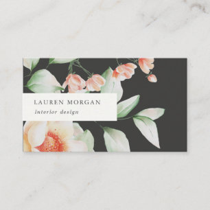 elegante Sommerkarte mit florfarbenem Aquarell Visitenkarte
