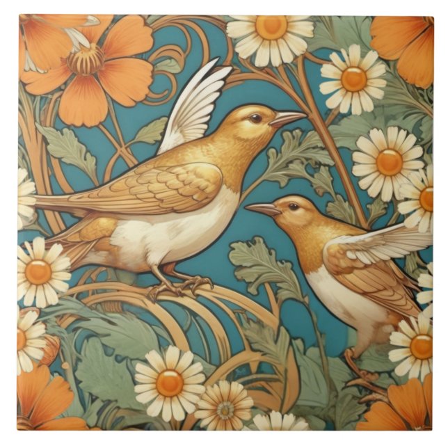 Elegante Songbird Decorative Keramik Tile Fliese (Vorderseite)