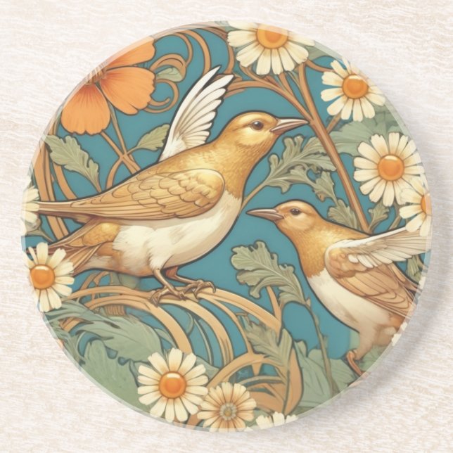 Elegante Songbird Decorative Keramik Tile Getränkeuntersetzer (Vorne)