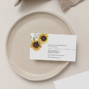 Elegante Sonnenblume Eukalyptus Florist Moderne Visitenkarte