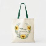 Elegante Sonnenblume Eukalyptus Rustic Bridesmaid Tragetasche<br><div class="desc">Elegante Sonnenblume Eukalyptus Rustikale Bridesmaid Tote Bag. Geben Sie Ihrem Brautparty eine Tasche, die es Ihnen ermöglicht, sich rundum zu fühlen! Diese Tasche sind so angepasst, dass sie alles sagen, was man möchte. Für weitere Anpassungen klicken Sie bitte auf den Link "Weitere Anpassung" und verwenden Sie unser Design-Tool, um diese...</div>