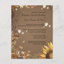 Elegante Sonnenblume-formale Hochzeit laden ein Einladung