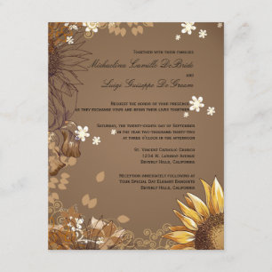 Elegante Sonnenblume-formale Hochzeit laden ein Einladung