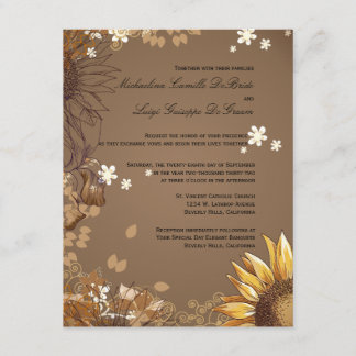 Elegante Sonnenblume-formale Hochzeit laden ein Einladung
