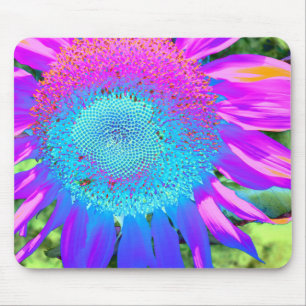 Elegante Sonnenblume lila rosa blühende Blüte Mousepad
