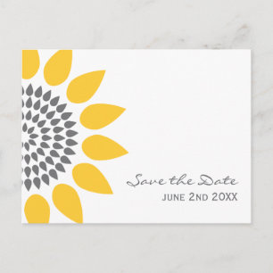 Elegante Sonnenblume Save the Date Ankündigungspostkarte