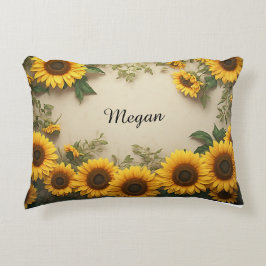 Elegante Sonnenblumen-Arrangement-Illustration Dekokissen