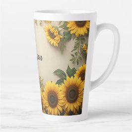 Elegante Sonnenblumen-Arrangement-Illustration Milchtasse