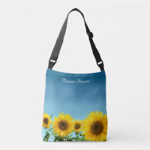 Elegante Sonnenblumen auf himmelblauen Schattierun