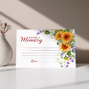 Elegante Sonnenblumen Beerdigung Teilen Sie eine M RSVP Karte