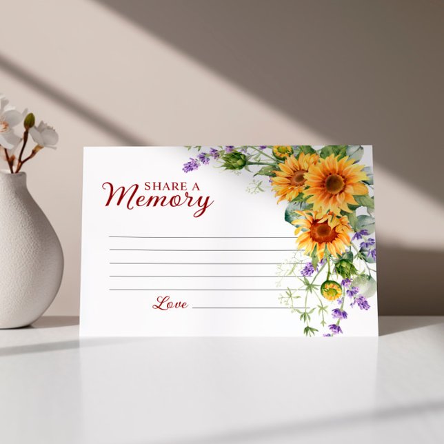 Elegante Sonnenblumen Beerdigung Teilen Sie eine M RSVP Karte (Von Creator hochgeladen)