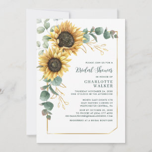 Elegante Sonnenblumen-Blumen-Botanische-Hochzeitsd Einladung