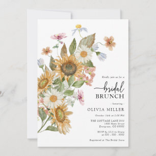 Elegante Sonnenblumen-Brautparty Einladung