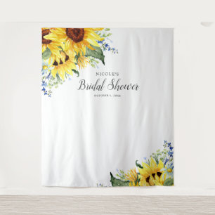 Elegante Sonnenblumen Brautparty Hintergrund Wandteppich