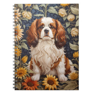 Elegante Sonnenblumen Cavalier King Charles Spanie Notizblock