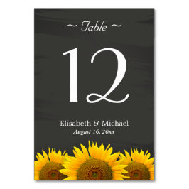 Elegante Sonnenblumen Chalkboard Hochzeit Tischnum Tischnummer