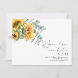 Elegante Sonnenblumen Dieselbe Liebe Neues Datum S Save The Date