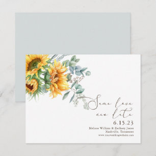 Elegante Sonnenblumen Dieselbe Liebe Neues Datum S Save The Date