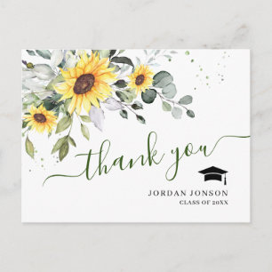 Elegante Sonnenblumen Eukalyptus Abschluss Vielen Postkarte
