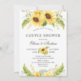 Elegante Sonnenblumen Eukalyptus COUPLE SHOWER Einladung