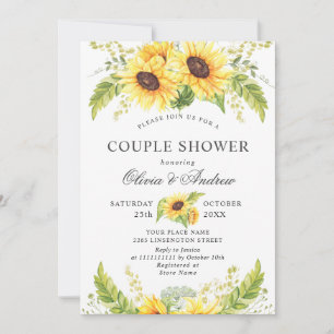 Elegante Sonnenblumen Eukalyptus COUPLE SHOWER Einladung