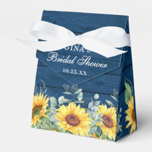 Elegante Sonnenblumen Eukalyptus Florale Hochzeits Geschenkschachtel
