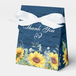 Elegante Sonnenblumen Eukalyptus Florale Hochzeits Geschenkschachtel