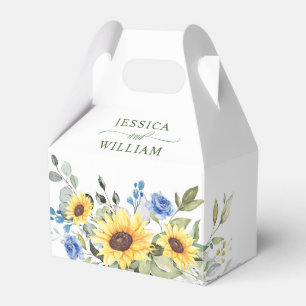 Elegante Sonnenblumen Eukalyptus florales Geschenk Geschenkschachtel
