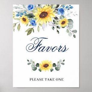 Elegante Sonnenblumen-Eukalyptus-Gunstbeweise Hoch Poster