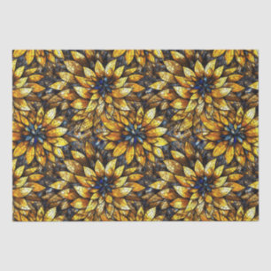 Elegante Sonnenblumen Faux-Buntglas-Muster Seidenpapier