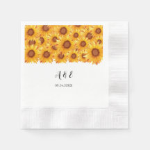 Elegante Sonnenblumen Florals Wedding Napkins