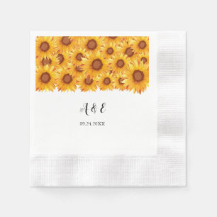 Elegante Sonnenblumen Florals Wedding Napkins Serviette