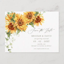 Elegante Sonnenblumen Garten Blumen Save-the-Date Ankündigungspostkarte